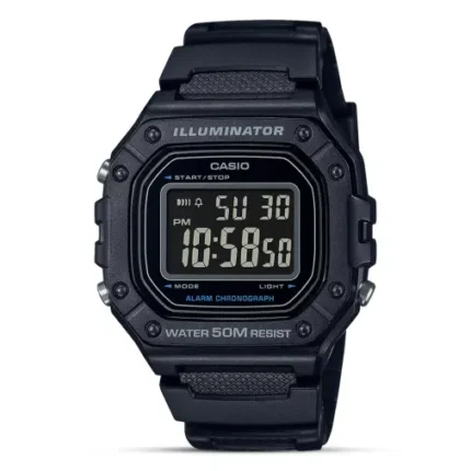 CASIO YOUTH DIGITAL BLACK DIAL MEN'S WATCH W-218H-1BVDF
