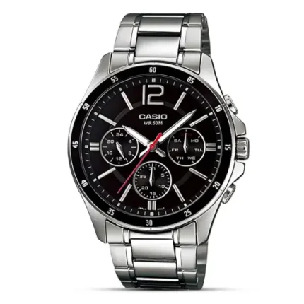 CASIO ENTICER BLACK DIAL MULTI-HAND WATCH MTP-1374D-1AVDF