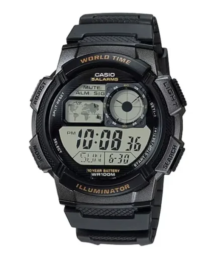CASIO YOUTH DIGITAL WORLD TIME MEN'S WATCH AE-1000W-1AVDF