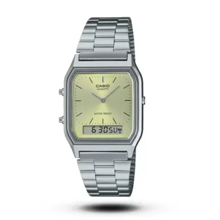 CASIO VINTAGE GOLD DIAL ANA-DIGI WATCH AQ-230A-9AMQYDF